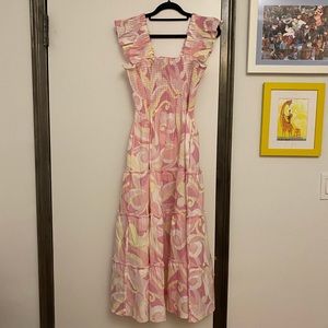 Hill House Home The Ellie Nap Dress Candy Kaleidoscope Linen Size XS